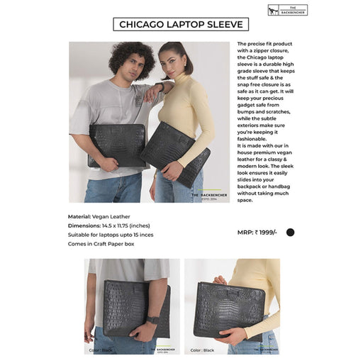 CHICAGO LAPTOP SLEEVE - VEGAN LEATHER