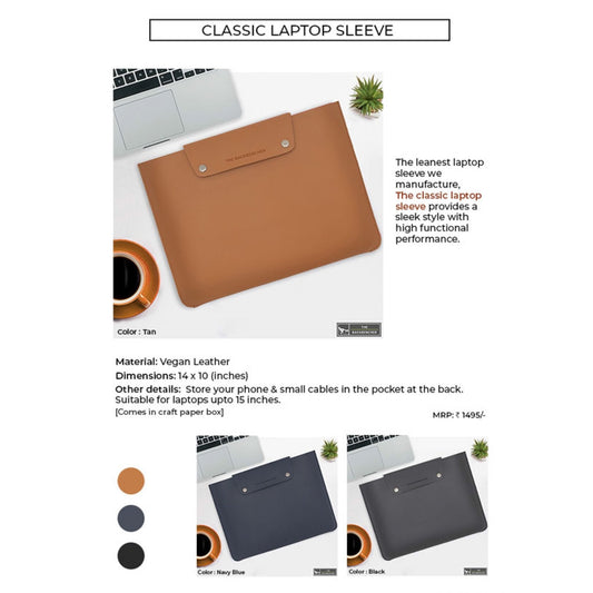 CLASSIC LAPTOP SLEEVE - VEGAN LEATHER