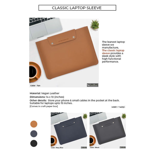 CLASSIC LAPTOP SLEEVE - VEGAN LEATHER