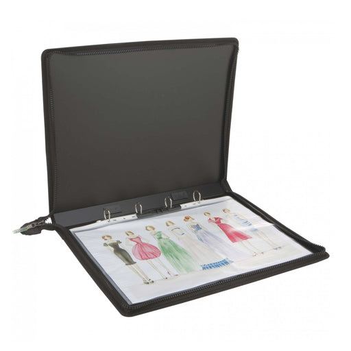 Designers A3 Ring Portfolio with Zipper Closure (4D-Ring) - AR2A3, FREE 5 Sheet Protector