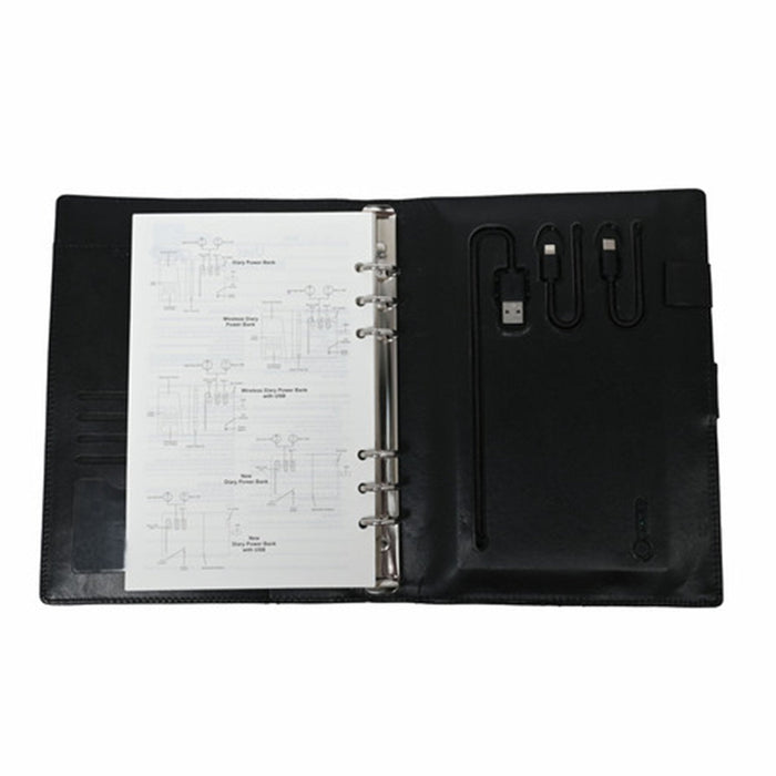 Diary Power Bank 5000 mAh Black (Button)