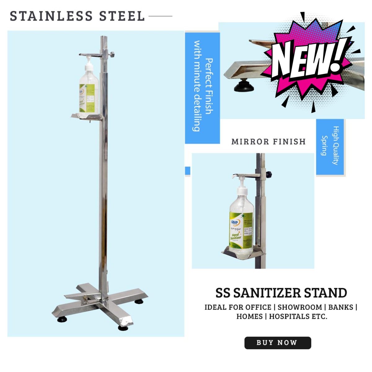 Dispenser Stainless Steel Mirror Finish SS PLUS TYPE BASE