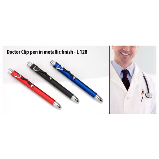 Doctor Clip Pen In Metallic Finish - L128