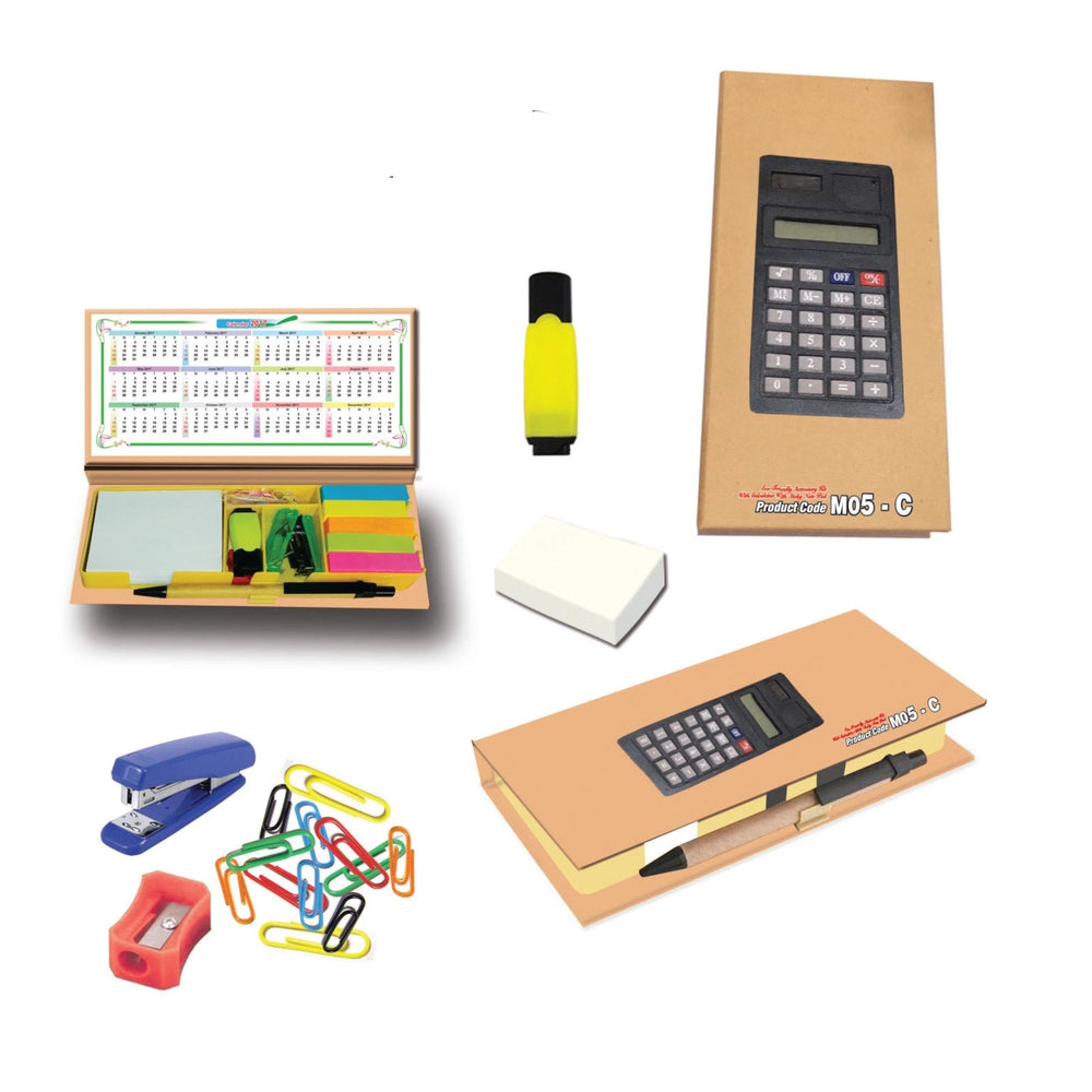 Eco-Friendly Stationery Kit With Calculator With Sticky Note Pad