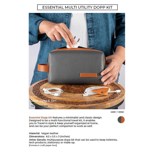 ESSENTIAL  MULTI UTILITY DOPP KIT  - VEGAN LEATHER