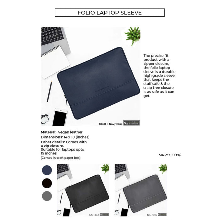 FOLIO LAPTOP SLEEVE - VEGAN LEATHER
