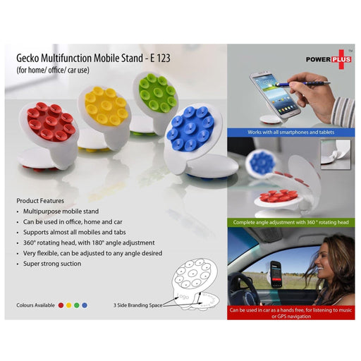 Gecko Multifunction Mobile Stand (For Home/ Office/ Car Use) - E 123