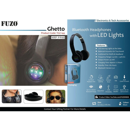 Ghetto Bluetooth Headphone with LED Light - TGZ-144