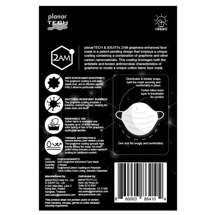GRAPHENE-ENHANCED FACE MASK, PACK OF 3