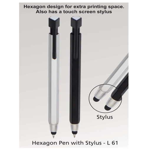 Hexagon Pen With Stylus - L 61