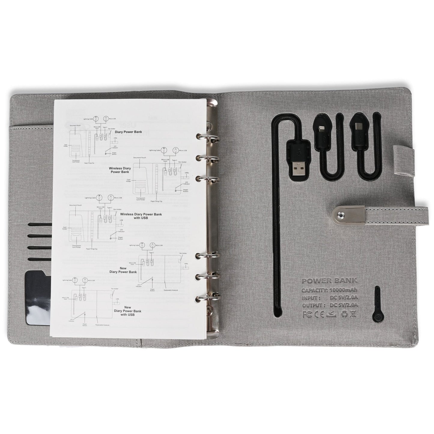 Jute Diary Power Bank 10000 mAh 16 GB USB