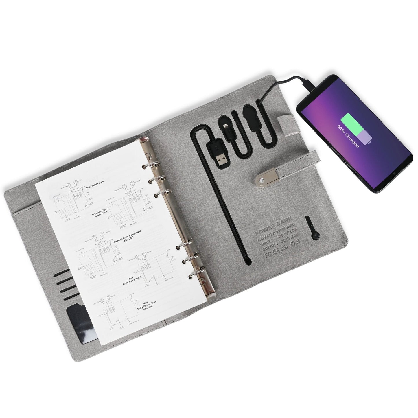 Jute Diary Power Bank 5000 mAh 32 GB USB