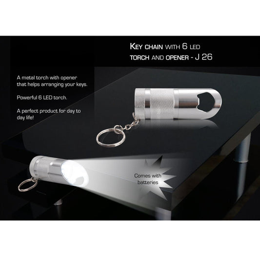 Key Chain With 6 LED Torch And Opener - J26