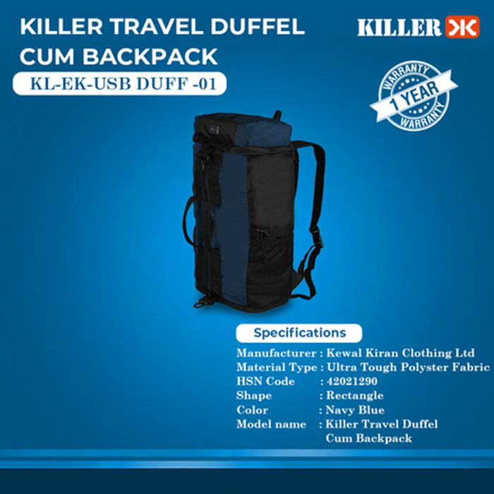Killer Travel Duffel Cum Backpack