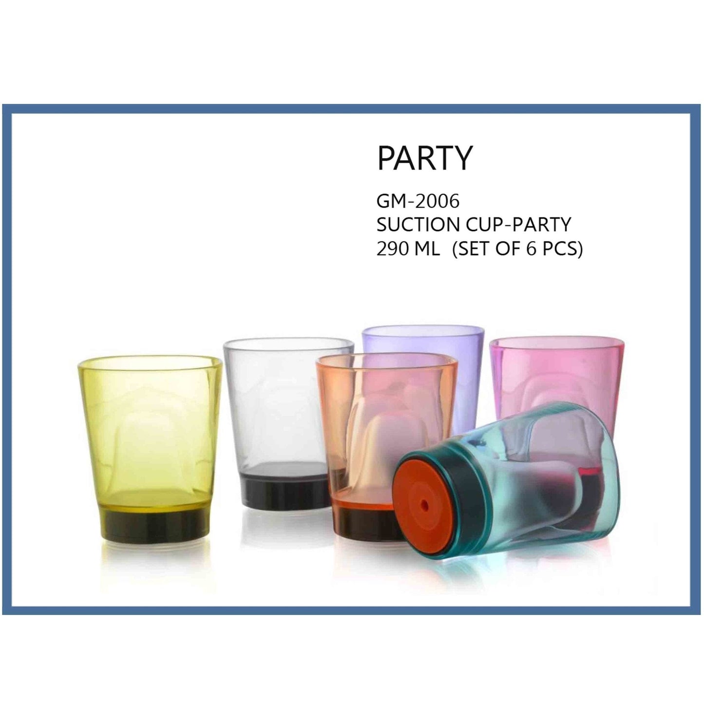 Party Suction Cup 290ML Set of 6 PCS   - DRIN072