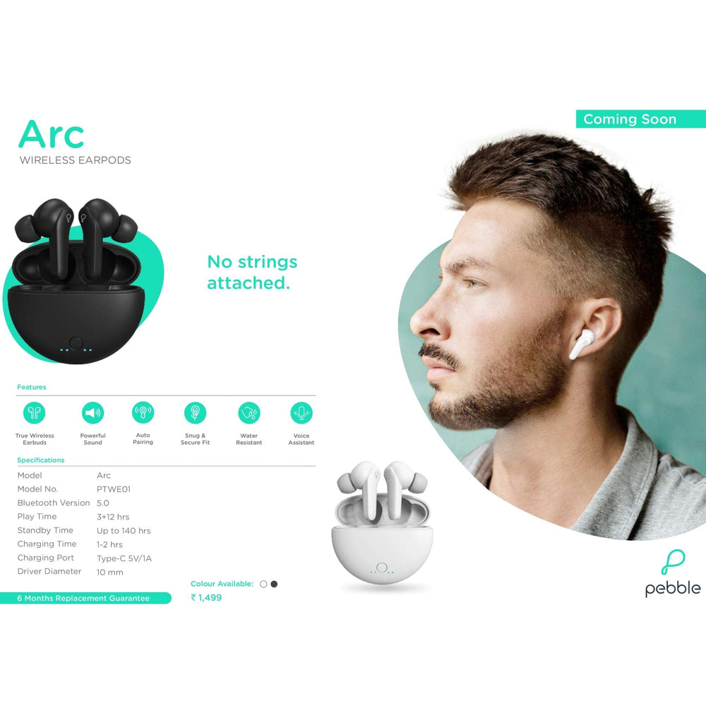 Pebble ARC TWS Wireless Stereo Ear-pods with HD Sound