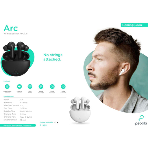 Pebble ARC TWS Wireless Stereo Ear-pods with HD Sound