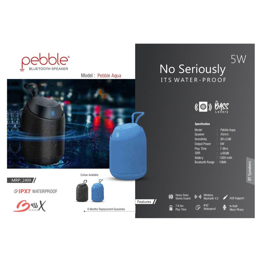 Pebble BassX Aqua Wireless Speaker - 5W