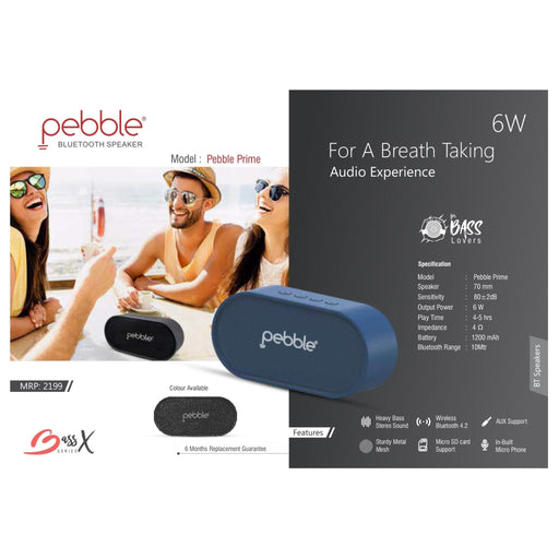 Pebble BassX Prime Bluetooth Speaker - 6W