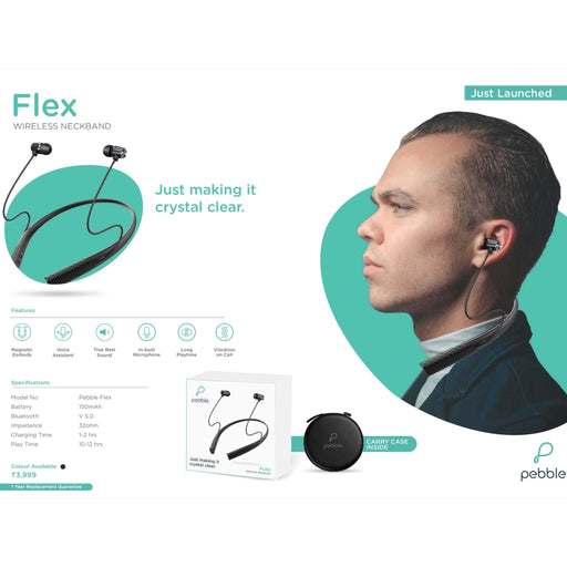 pebble Flex Wireless Neckband - Luxury Band with Case