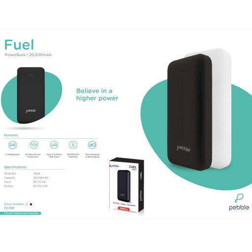 Pebble Fuel PowerBank - 20000 mAh
