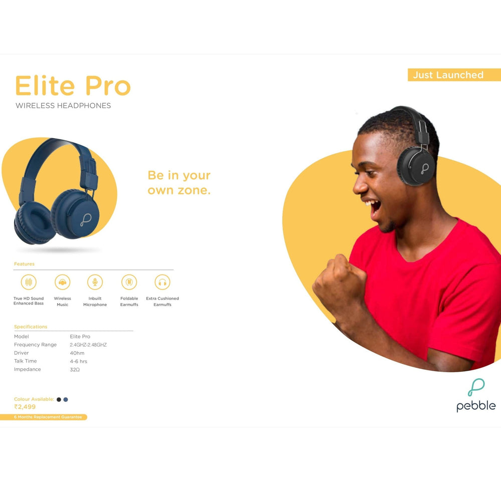 Pebble On-Ear Bluetooth Headphone with Mic