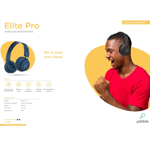Pebble On-Ear Bluetooth Headphone with Mic