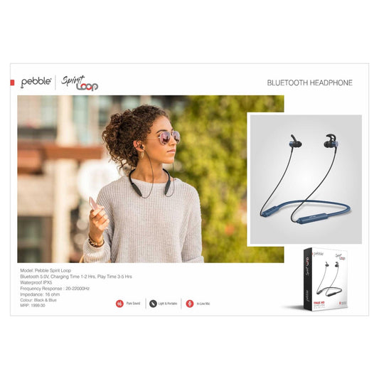 Pebble Spirit Loop Bluetooth Neckband Earphones