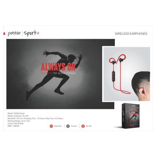 Pebble Sport+ Bluetooth Earphones