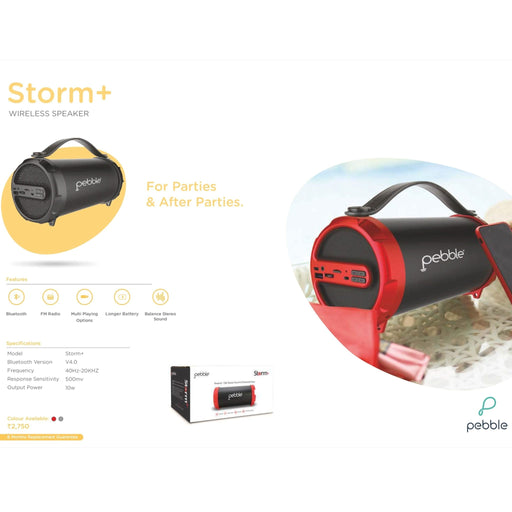 Pebble Storm+ Wireless Speaker - 10W