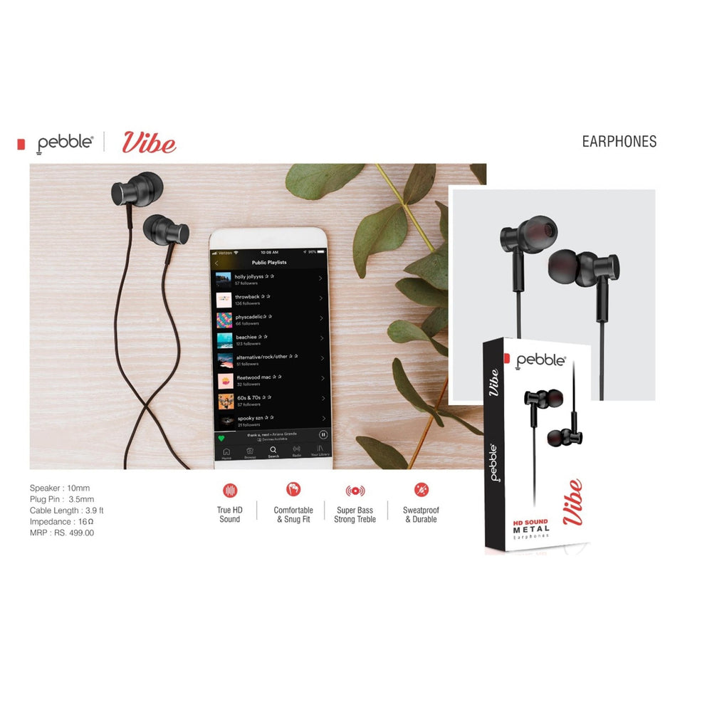 Pebble Vibe Wired Earphone