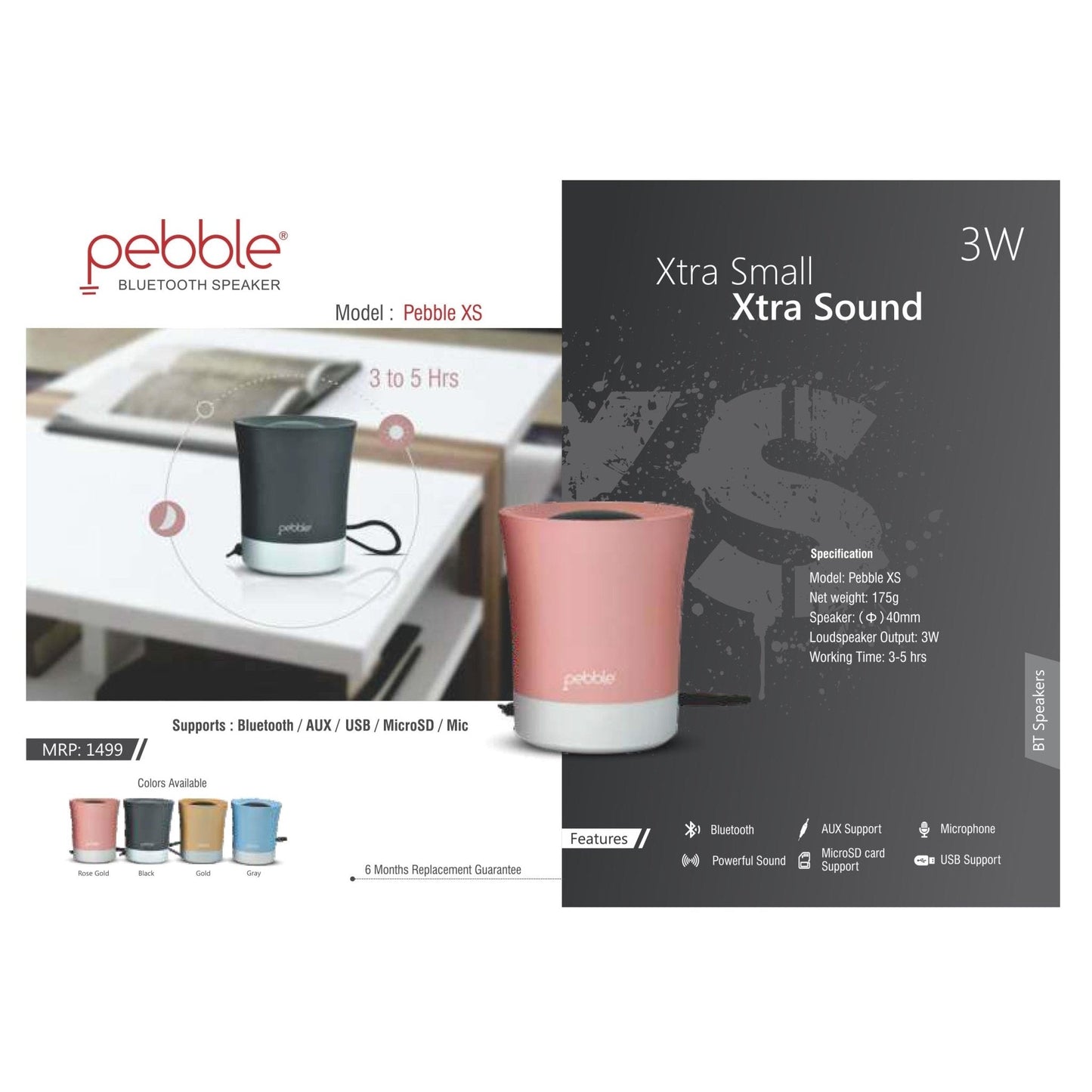 Pebble XS Prime Bluetooth Speaker