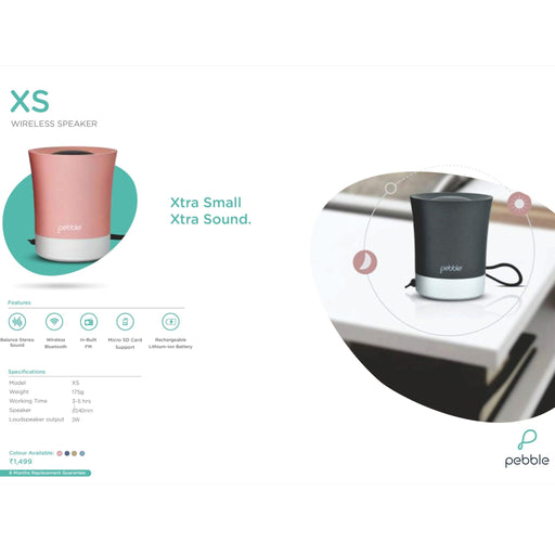 Pebble XS Wireless Speaker -