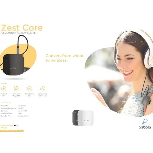 Pebble Zest Core Bluetooth Audio Receiver