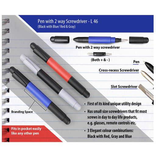 Pen With 2 Way Screwdriver - L 46