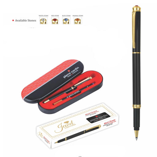 Pierre Cardin Balck Chrome Plating For Lifetime Finish Roller Pen