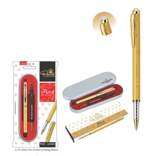 Pierre Cardin Floral Satin Gold Roller Pen