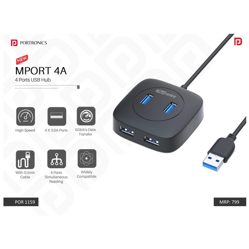 Portronics 4-Port USB HUB - POR 1159