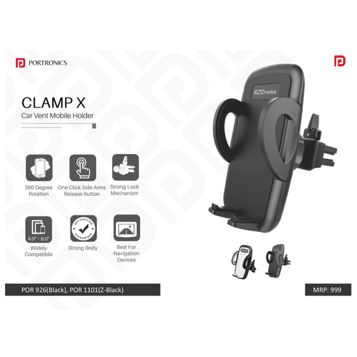 Portronics Car-Vent Mobile Holder - POR 926/1101