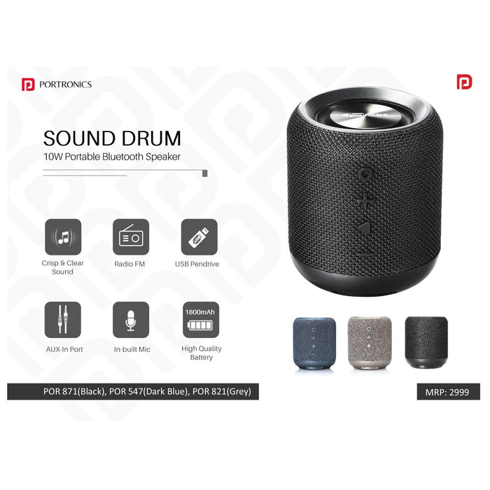 Portronics Portable Bluetooth Speaker with FM & USB - POR 871/547/821