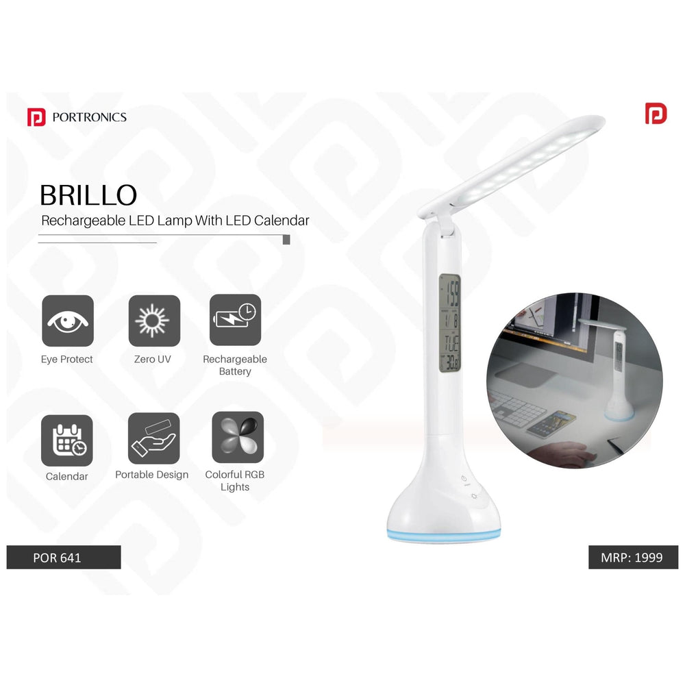 Portronics  Rechargeable LED Lamp With LED Calendar - POR 641