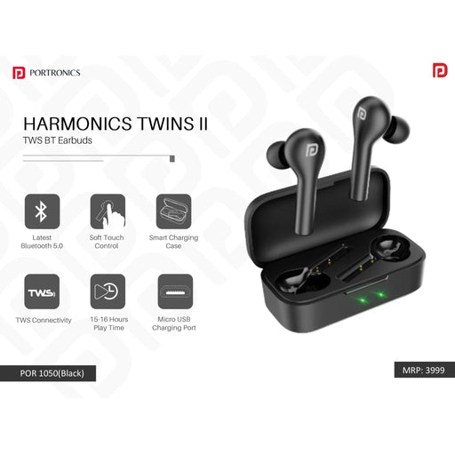 Portronics   TWS BT Earbuds - POR 1050