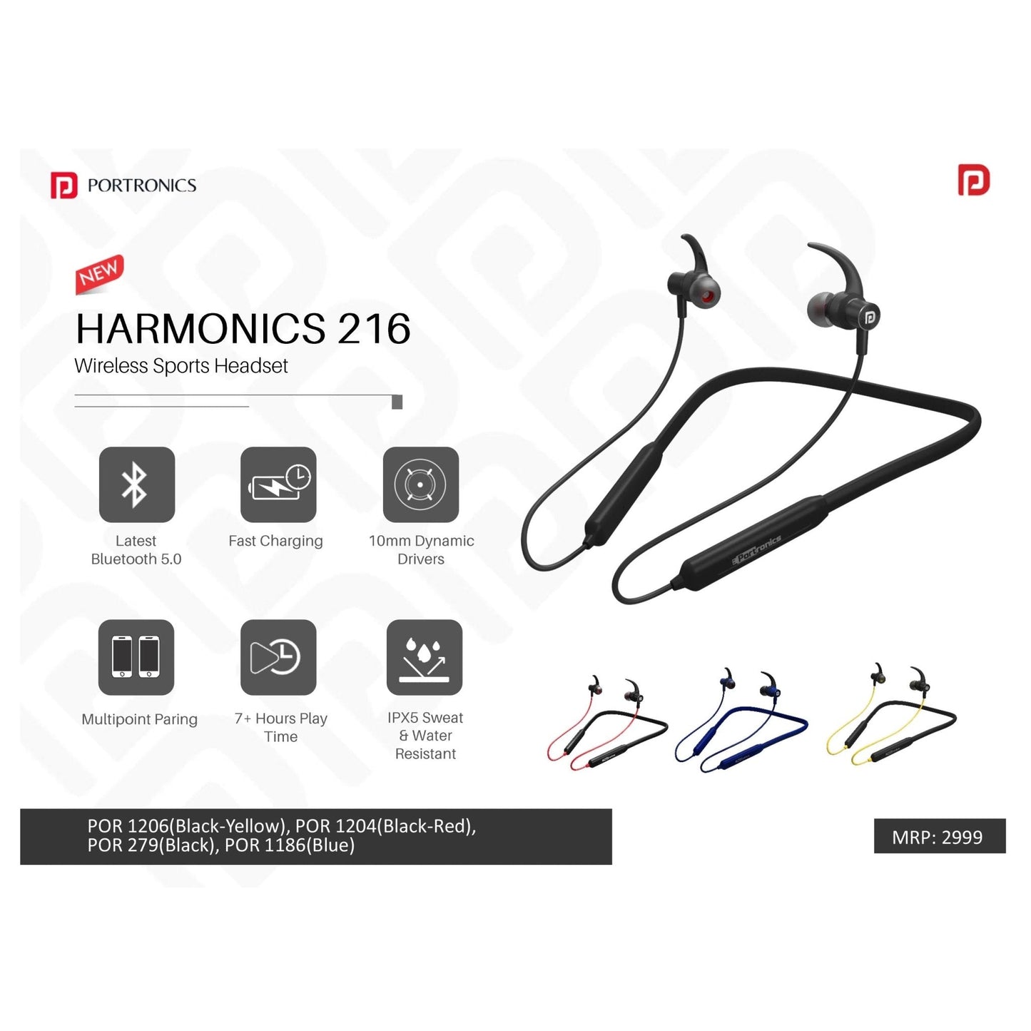 Portronics Wireless Sports Headset - POR 1206/1204/279/1186
