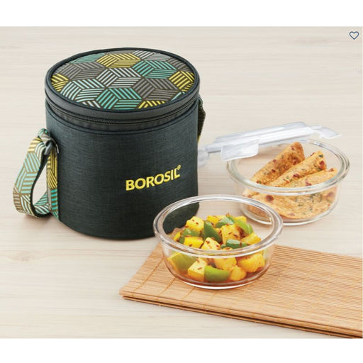 Round Microwavable Glass Lunch Box (Foodluck Olive) - ICYCSOS400V