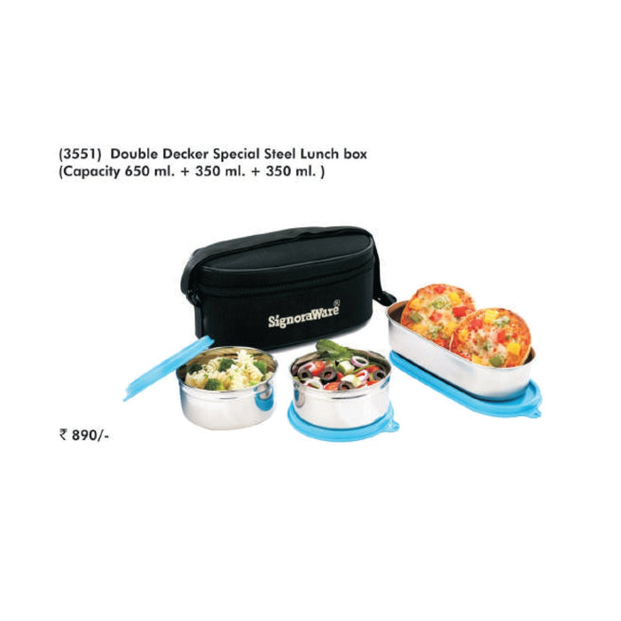 Signora Ware Double Decker Special Steel Lunch Box - 3551