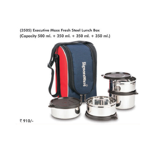Signora Ware Executive Maxx Fresh Steel Lunch Box - 3505