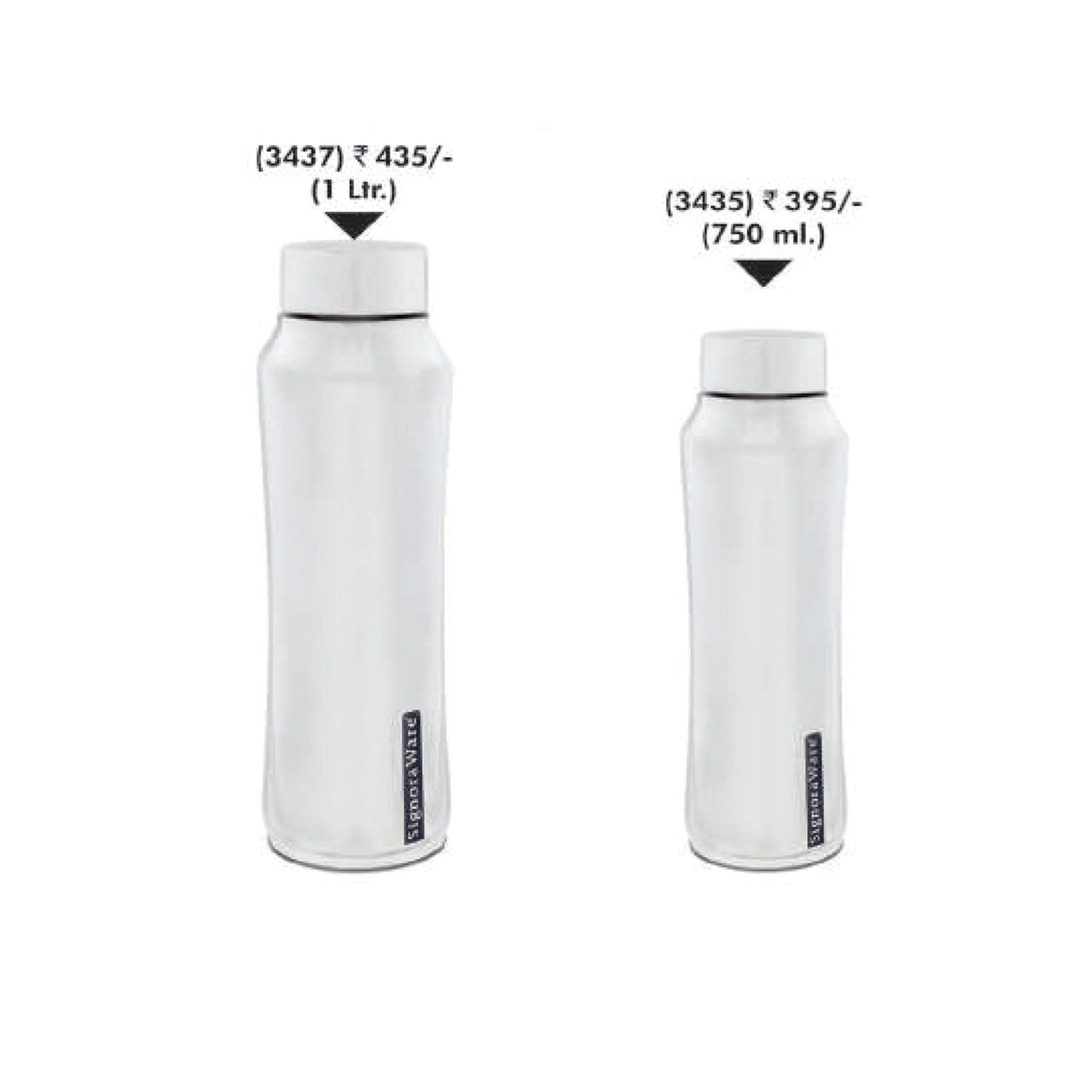 Signora Ware Rexo Steel Water Bottle Mirror Finish - 3437/3435