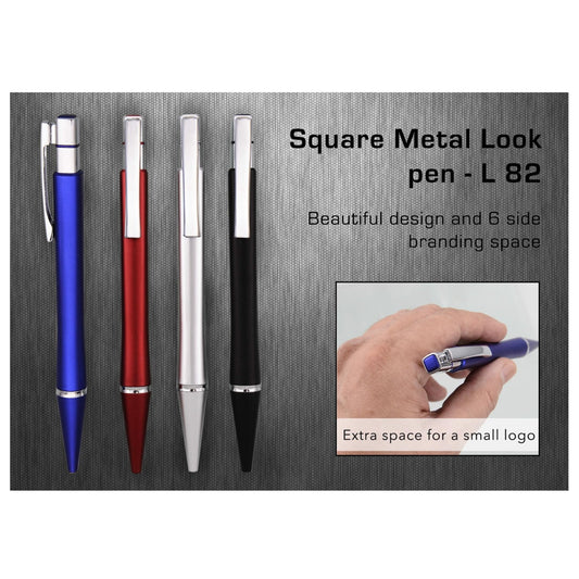 Square Metal Look Pen - L 82