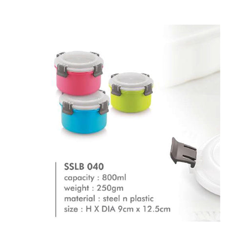 Steel n Plastic Lunch Box SSLB 040 - 800ml