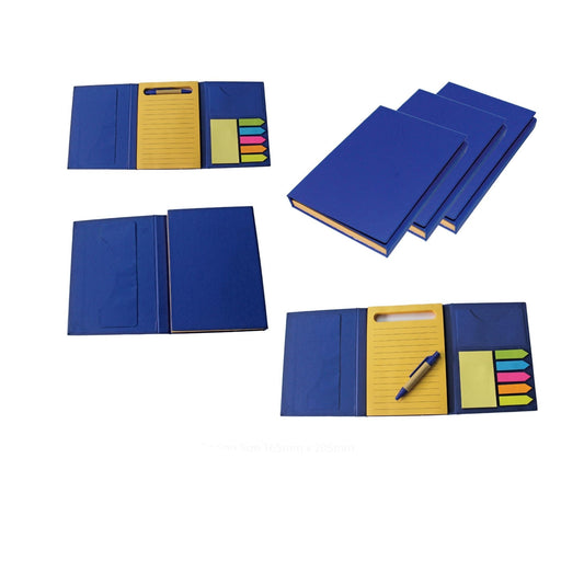 three fold diary with sticky note & mini pen